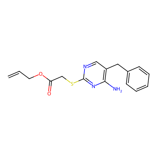 Allyl [(4-amino-5-benzyl-2-pyrimidinyl)sulfanyl]acetate structure