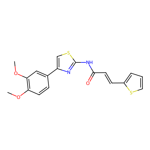 (E)-N-(4-(3,4-dimethoxyphenyl)thiazol-2-yl)-3-(thiophen-2-yl)acrylamide structure