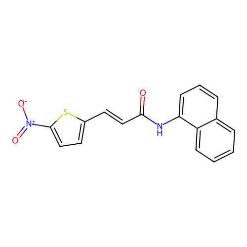 (E)-N-(naphthalen-1-yl)-3-(5-nitrothiophen-2-yl)acrylamide structure