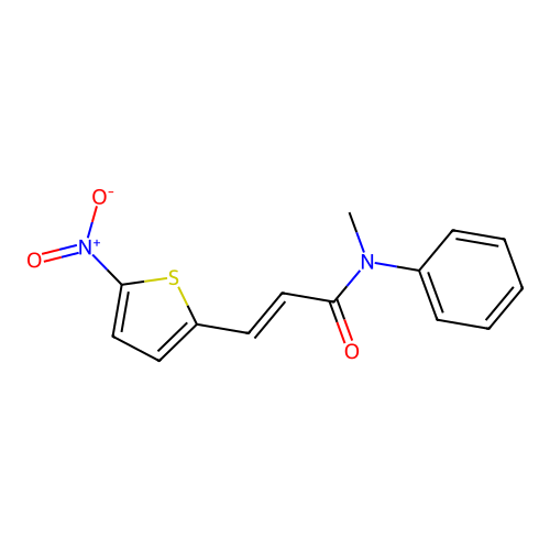 (2E)-N-methyl-3-(5-nitrothiophen-2-yl)-N-phenylprop-2-enamide structure