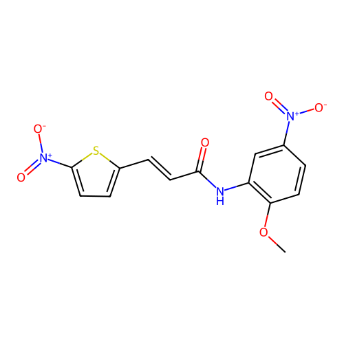 (E)-N-(2-methoxy-5-nitrophenyl)-3-(5-nitrothiophen-2-yl)acrylamide structure