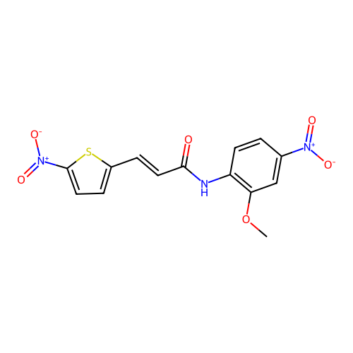 (E)-N-(2-methoxy-4-nitrophenyl)-3-(5-nitrothiophen-2-yl)acrylamide structure