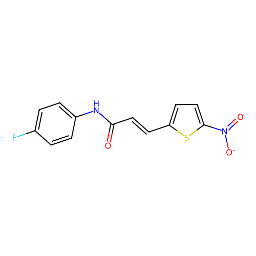 (E)-N-(4-fluorophenyl)-3-(5-nitrothiophen-2-yl)acrylamide structure