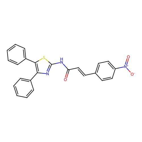 (E)-N-(4,5-diphenylthiazol-2-yl)-3-(4-nitrophenyl)acrylamide structure