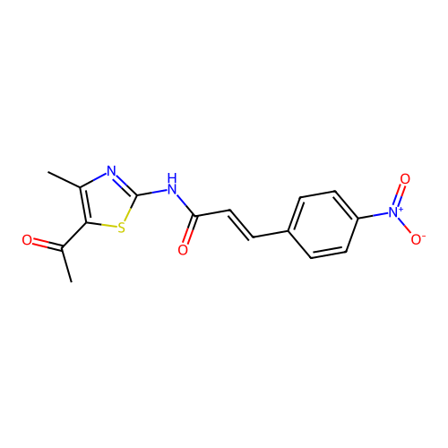 (E)-N-(5-acetyl-4-methylthiazol-2-yl)-3-(4-nitrophenyl)acrylamide structure