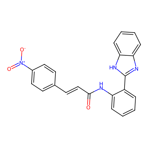 (E)-N-(2-(1H-benzo[d]imidazol-2-yl)phenyl)-3-(4-nitrophenyl)acrylamide structure