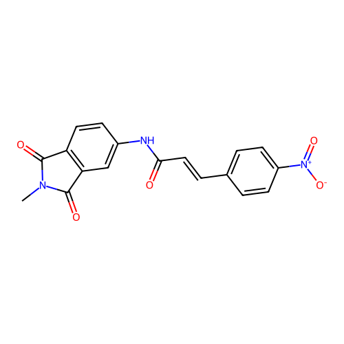 (E)-N-(2-methyl-1,3-dioxoisoindolin-5-yl)-3-(4-nitrophenyl)acrylamide structure