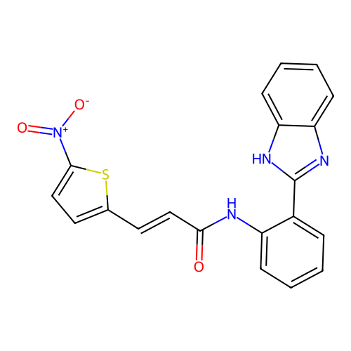 (E)-N-(2-(1H-benzo[d]imidazol-2-yl)phenyl)-3-(5-nitrothiophen-2-yl)acrylamide structure