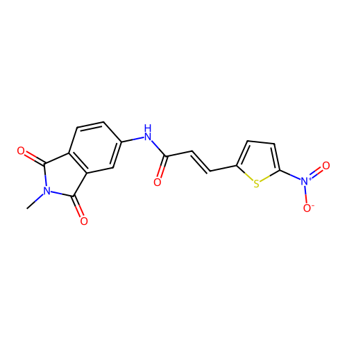 (E)-N-(2-methyl-1,3-dioxoisoindolin-5-yl)-3-(5-nitrothiophen-2-yl)acrylamide structure