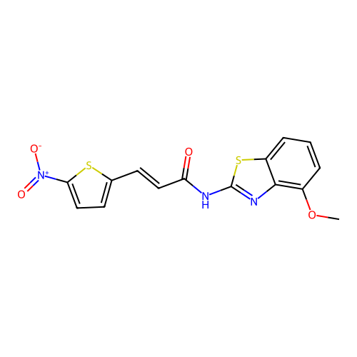 (E)-N-(4-methoxybenzo[d]thiazol-2-yl)-3-(5-nitrothiophen-2-yl)acrylamide structure