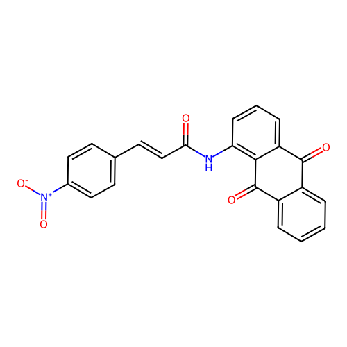 (E)-N-(9,10-dioxo-9,10-dihydroanthracen-1-yl)-3-(4-nitrophenyl)acrylamide structure