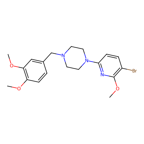 1-(5-bromo-6-methoxypyridin-2-yl)-4-(3,4-dimethoxybenzyl)piperazine structure