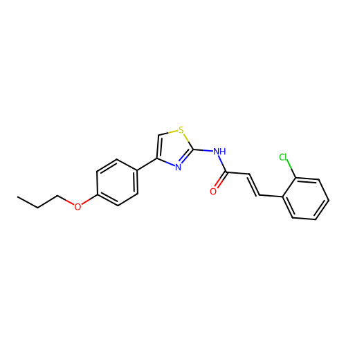(E)-3-(2-chlorophenyl)-N-(4-(4-propoxyphenyl)thiazol-2-yl)acrylamide structure