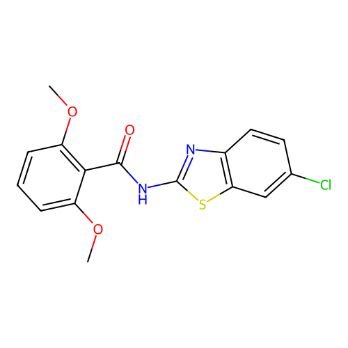 N-(6-chloro-1,3-benzothiazol-2-yl)-2,6-dimethoxybenzamide structure
