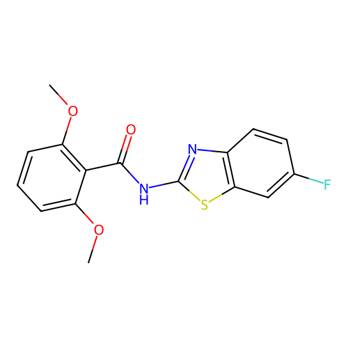 N-(6-fluoro-1,3-benzothiazol-2-yl)-2,6-dimethoxybenzamide structure