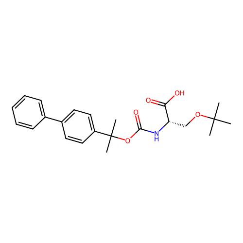 N-(((2-([1,1'-Biphenyl]-4-yl)propan-2-yl)oxy)carbonyl)-O-(tert-butyl)-L-serine structure