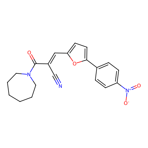 (E)-2-(azepane-1-carbonyl)-3-(5-(4-nitrophenyl)furan-2-yl)acrylonitrile structure