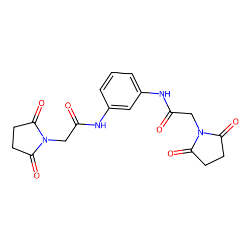 2-(2,5-dioxopyrrolidin-1-yl)-N-[3-[[2-(2,5-dioxopyrrolidin-1-yl)acetyl]amino]phenyl]acetamide structure