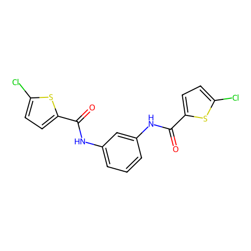 N,N'-(1,3-phenylene)bis(5-chlorothiophene-2-carboxamide) structure