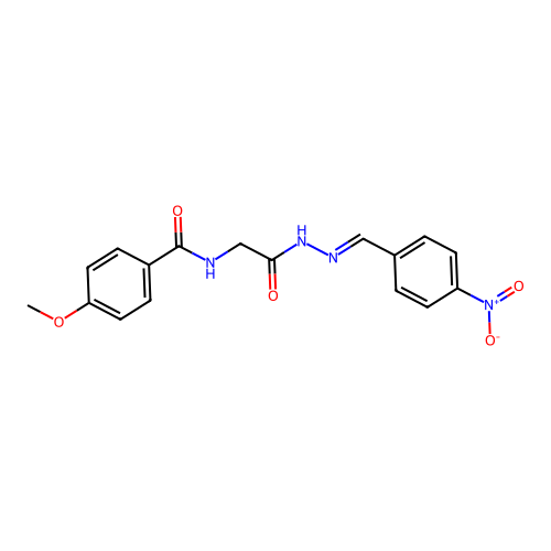 4-Methoxy-N-(2-(2-(4-nitrobenzylidene)hydrazino)-2-oxoethyl)benzamide structure