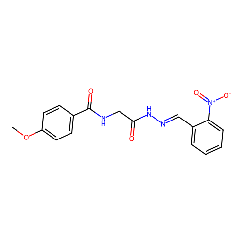 4-Methoxy-N-(2-(2-(2-nitrobenzylidene)hydrazino)-2-oxoethyl)benzamide structure