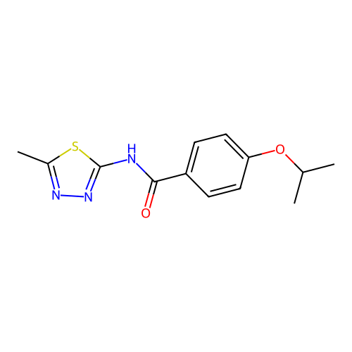 4-isopropoxy-N-(5-methyl-1,3,4-thiadiazol-2-yl)benzamide structure