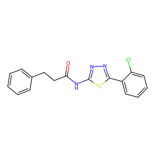 N-[5-(2-chlorophenyl)-1,3,4-thiadiazol-2-yl]-3-phenylpropanamide structure