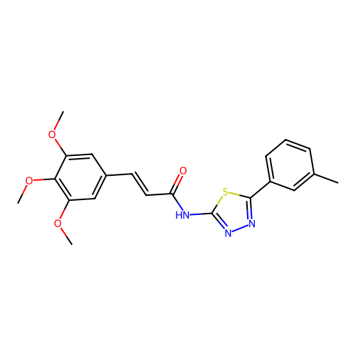 (E)-N-(5-(m-tolyl)-1,3,4-thiadiazol-2-yl)-3-(3,4,5-trimethoxyphenyl)acrylamide structure