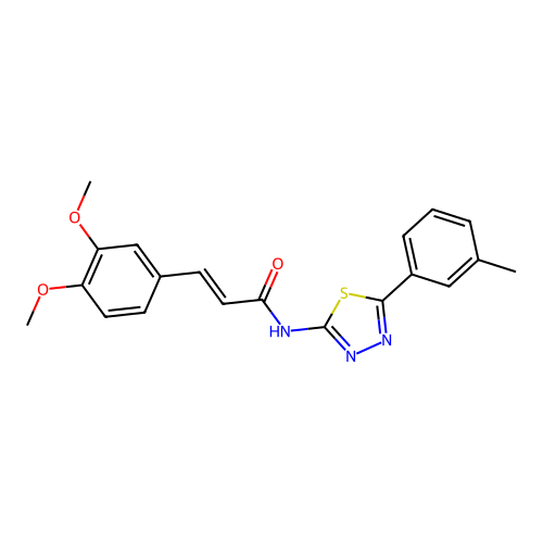 (E)-3-(3,4-dimethoxyphenyl)-N-(5-(m-tolyl)-1,3,4-thiadiazol-2-yl)acrylamide structure