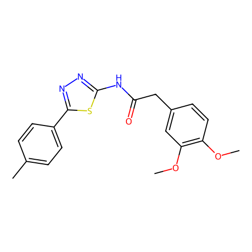 2-(3,4-dimethoxyphenyl)-N-[5-(4-methylphenyl)-1,3,4-thiadiazol-2-yl]acetamide structure