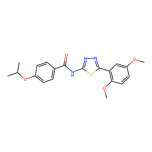 N-(5-(2,5-dimethoxyphenyl)-1,3,4-thiadiazol-2-yl)-4-isopropoxybenzamide structure