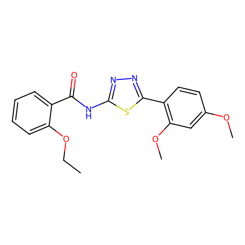 N-[5-(2,4-dimethoxyphenyl)-1,3,4-thiadiazol-2-yl]-2-ethoxybenzamide structure