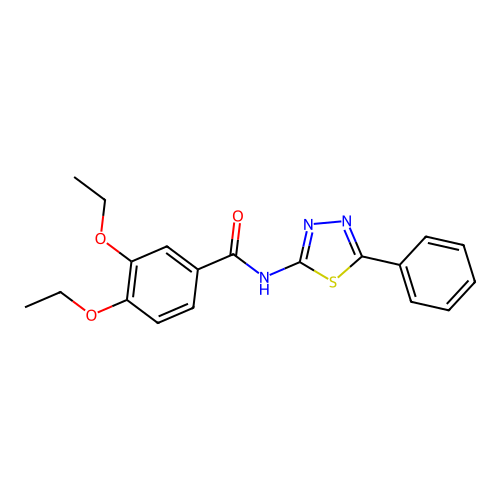 3,4-diethoxy-N-(5-phenyl-1,3,4-thiadiazol-2-yl)benzamide structure