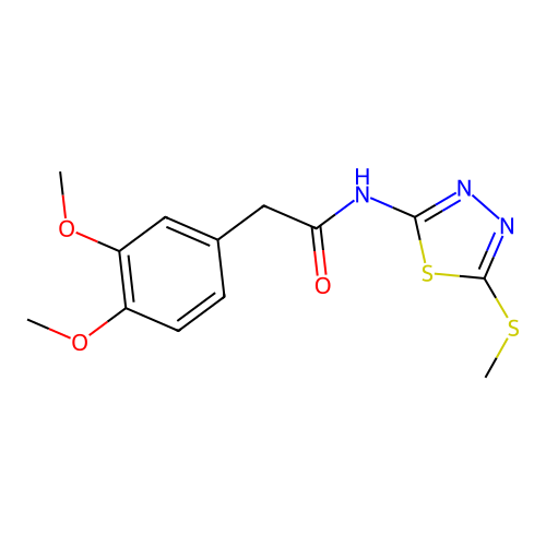 2-(3,4-dimethoxyphenyl)-N-(5-(methylthio)-1,3,4-thiadiazol-2-yl)acetamide structure