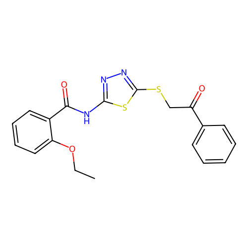 2-ethoxy-N-(5-phenacylsulfanyl-1,3,4-thiadiazol-2-yl)benzamide structure