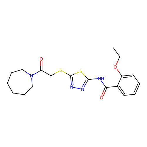 N-(5-((2-(azepan-1-yl)-2-oxoethyl)thio)-1,3,4-thiadiazol-2-yl)-2-ethoxybenzamide structure