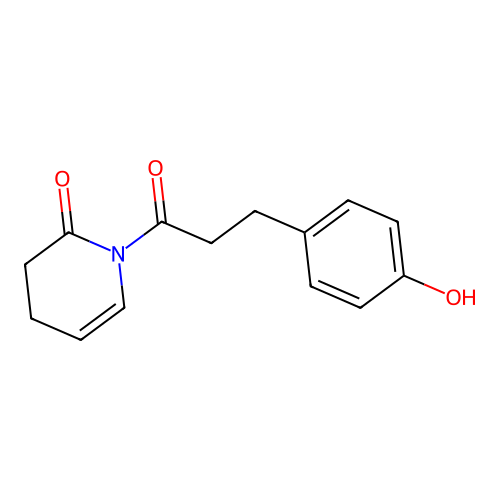 2(1H)-Pyridinone, 3,4-dihydro-1-[3-(4-hydroxyphenyl)-1-oxopropyl]- structure