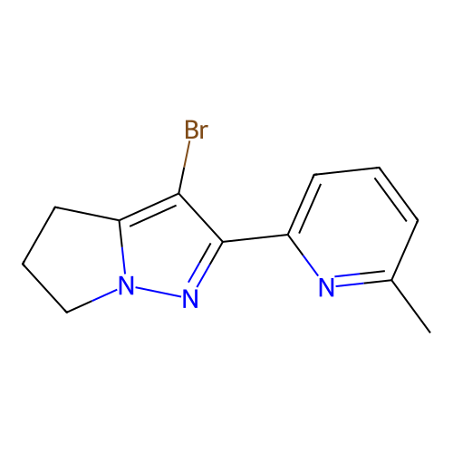 3-bromo-2-(6-methylpyridin-2-yl)-5,6-dihydro-4H-pyrrolo[1,2-b]pyrazole structure