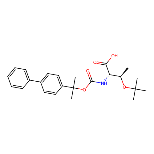 N-(((2-([1,1'-Biphenyl]-4-yl)propan-2-yl)oxy)carbonyl)-O-(tert-butyl)-L-threonine structure
