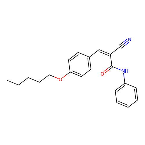 (2Z)-2-cyano-3-[4-(pentyloxy)phenyl]-N-phenylprop-2-enamide structure