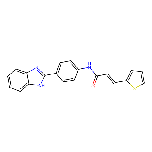 (E)-N-(4-(1H-benzo[d]imidazol-2-yl)phenyl)-3-(thiophen-2-yl)acrylamide structure