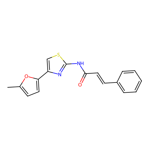 N-(4-(5-methylfuran-2-yl)thiazol-2-yl)cinnamamide structure