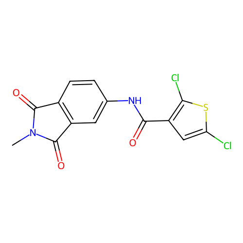 2,5-dichloro-N-(2-methyl-1,3-dioxoisoindolin-5-yl)thiophene-3-carboxamide structure