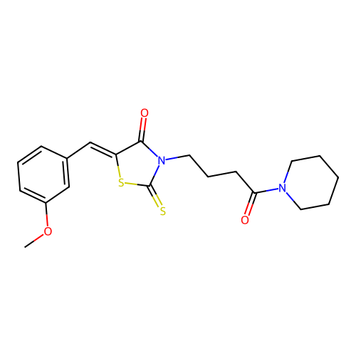 (Z)-5-(3-methoxybenzylidene)-3-(4-oxo-4-(piperidin-1-yl)butyl)-2-thioxothiazolidin-4-one structure