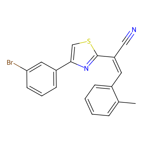 (Z)-2-(4-(3-bromophenyl)thiazol-2-yl)-3-(o-tolyl)acrylonitrile structure