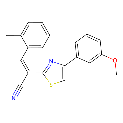 (Z)-2-(4-(3-methoxyphenyl)thiazol-2-yl)-3-(o-tolyl)acrylonitrile structure