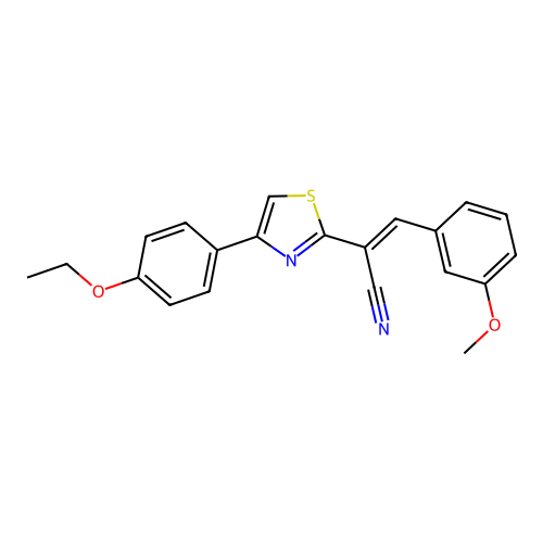 (2Z)-2-[4-(4-ethoxyphenyl)-1,3-thiazol-2-yl]-3-(3-methoxyphenyl)prop-2-enenitrile structure