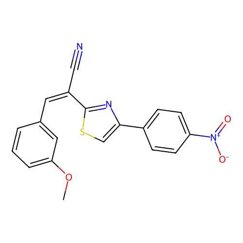 (Z)-3-(3-methoxyphenyl)-2-(4-(4-nitrophenyl)thiazol-2-yl)acrylonitrile structure