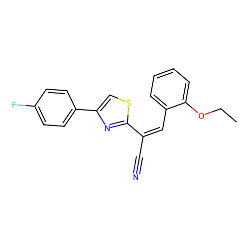 (Z)-3-(2-ethoxyphenyl)-2-(4-(4-fluorophenyl)thiazol-2-yl)acrylonitrile structure