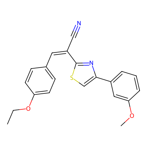 (2Z)-3-(4-ethoxyphenyl)-2-[4-(3-methoxyphenyl)-1,3-thiazol-2-yl]prop-2-enenitrile structure